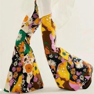 Free People just float on flare jeans in psychedelic print